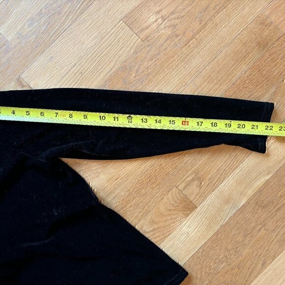 Y2K late 90s Vintage Velvet Black Cardigan Shrug Small - Picture 7 of 7